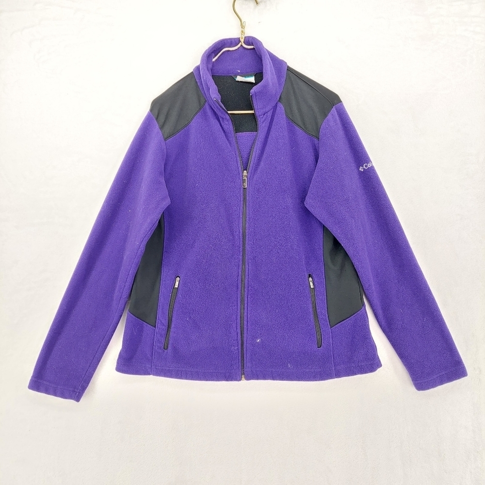 Columbia Blue & Black Polyester Full Zip Fleece Jacket 5139